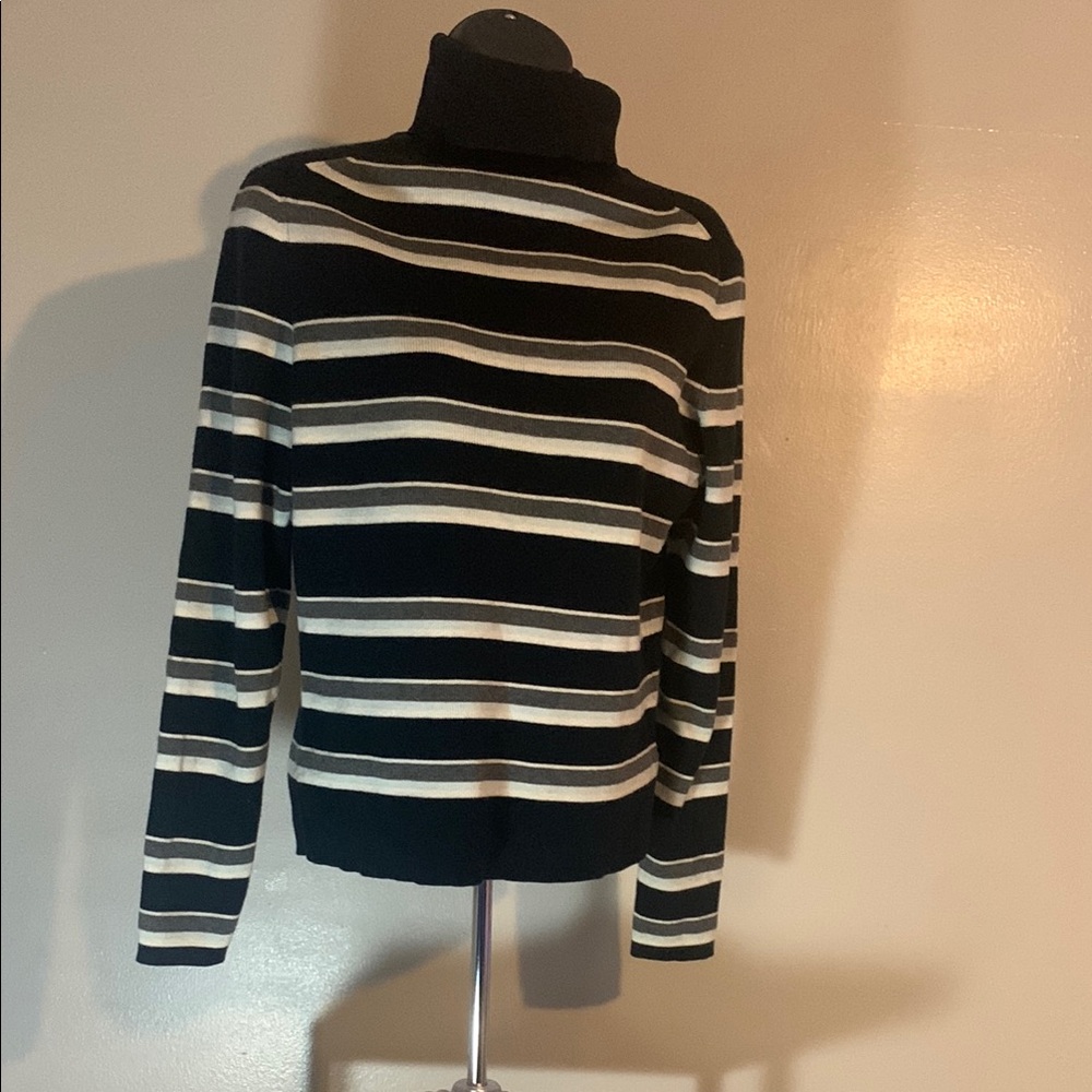 “Timeless Stripes: Luxe Knit Sweater in Earth Tones